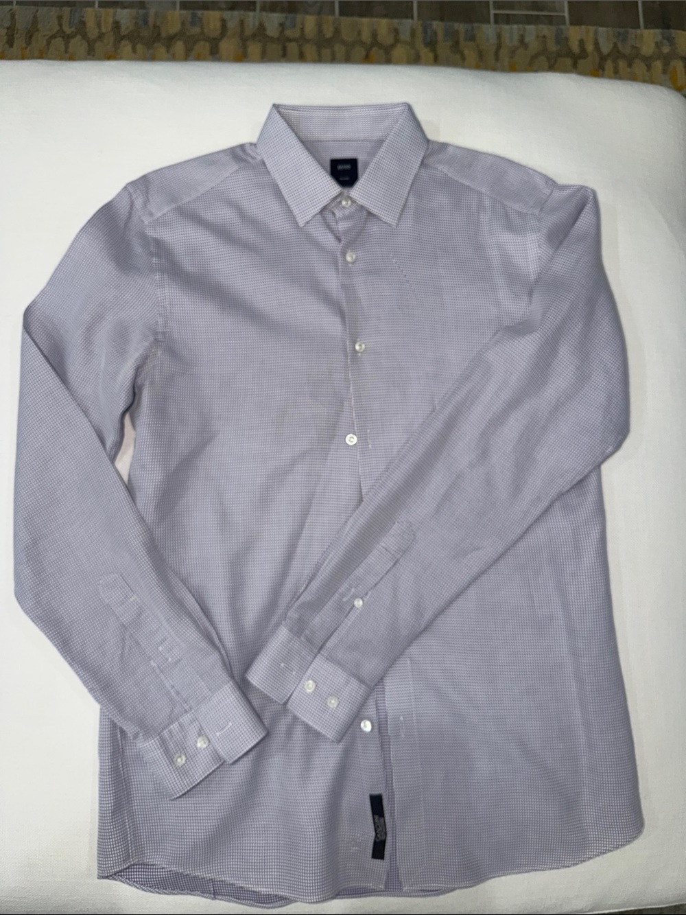 Hugo Boss Lavender Micro-Check Dress Shirt